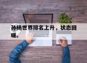 半岛体育APP-孙杨世界排名上升，状态回暖。